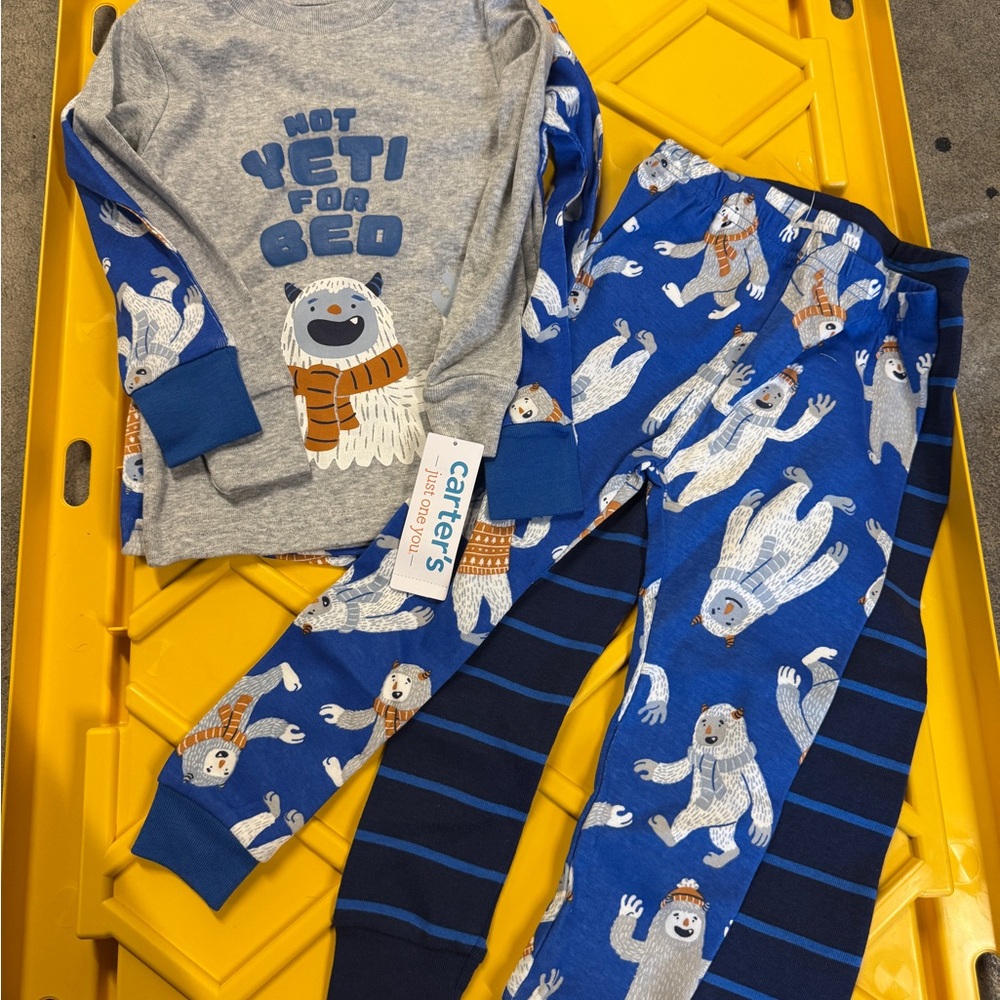 Carter's Gray and Blue Yeti Pajama Set